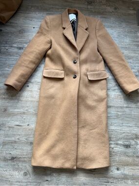 Mango Virgin Wool Midi Coat